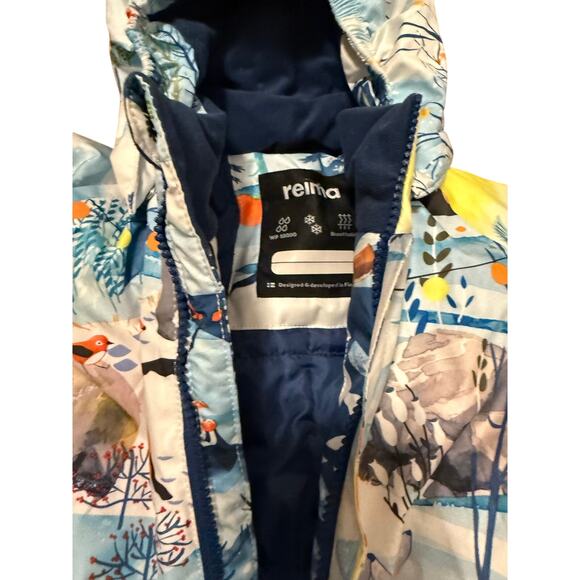 Reima baby down snowsuit bib size 9-12 months animal print - Picture 7 of 11